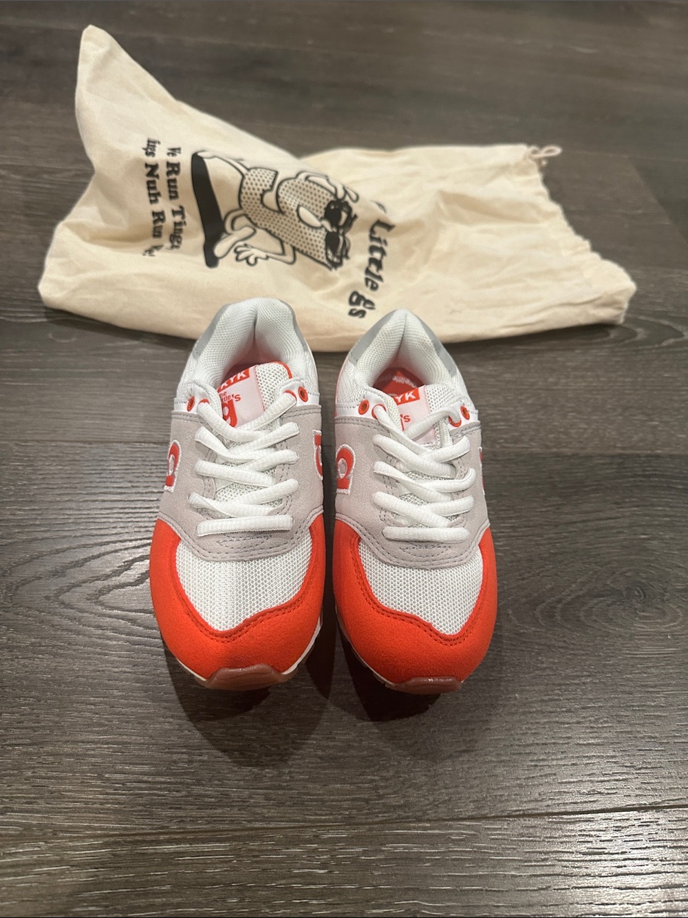 Little G’s Kids White and Red Athletic Sneakers